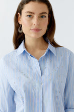 Load image into Gallery viewer, Oui Pinstripe Blouse in Light Blue/White
