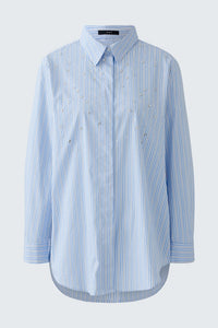 Oui Pinstripe Blouse in Light Blue/White