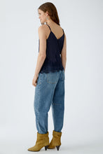 Load image into Gallery viewer, Oui Lace Trim Cami in Navy
