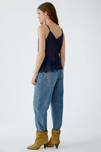 Oui Lace Trim Cami in Navy