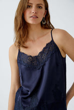 Load image into Gallery viewer, Oui Lace Trim Cami in Navy
