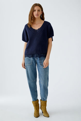 Oui Sleeveless Vest in Navy
