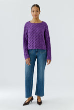 Load image into Gallery viewer, Oui Cotton Cable Knit Sweater in Amaranth Purple
