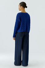 Load image into Gallery viewer, Oui Cotton Cable Knit Sweater in Royal Blue
