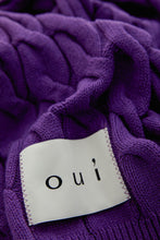 Load image into Gallery viewer, Oui Cotton Cableknit Scarf in Amaranth Purple
