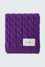 Load image into Gallery viewer, Oui Cotton Cableknit Scarf in Amaranth Purple

