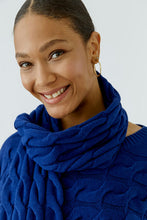 Load image into Gallery viewer, Oui Cotton Cableknit Scarf in Royal Blue

