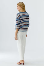 Load image into Gallery viewer, Oui Multi Yarn Sweater in Blue/White
