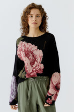 Load image into Gallery viewer, Oui Flower Sweater in Black
