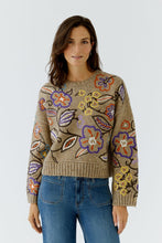 Load image into Gallery viewer, Oui Embroidered Sweater in Camel Violet
