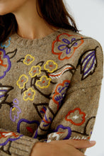 Load image into Gallery viewer, Oui Embroidered Sweater in Camel Violet
