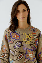Load image into Gallery viewer, Oui Embroidered Sweater in Camel Violet
