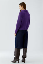 Load image into Gallery viewer, Oui Cotton Zip Collar Sweater in Amaranth Purple
