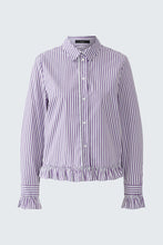 Load image into Gallery viewer, Oui Ruffle Sleeve Blouse in White Violet
