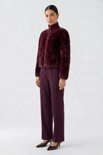 Load image into Gallery viewer, Oui Knitted Fur Cardigan in Bramble Berry
