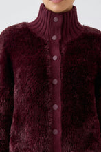 Load image into Gallery viewer, Oui Knitted Fur Cardigan in Bramble Berry
