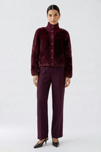Load image into Gallery viewer, Oui Knitted Fur Cardigan in Bramble Berry
