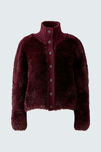 Load image into Gallery viewer, Oui Knitted Fur Cardigan in Bramble Berry
