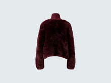 Load image into Gallery viewer, Oui Knitted Fur Cardigan in Bramble Berry
