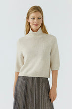 Load image into Gallery viewer, Oui Half Sleeve Sweater in Light Beige Melange
