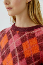 Load image into Gallery viewer, Oui Argyle Fuzzy Sweater
