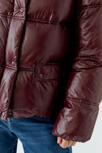 Load image into Gallery viewer, Oui Puffer Coat in Bramble Berry
