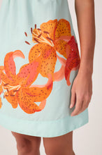 Load image into Gallery viewer, Dress To Blue Lírios Straight Neckline Cotton Mini Dress
