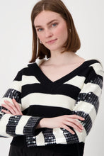 Load image into Gallery viewer, Monari Striped Sweater in Black/White
