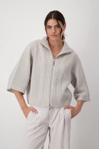 Monari Zip Cardigan in Moon