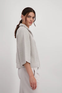 Monari Zip Cardigan in Moon