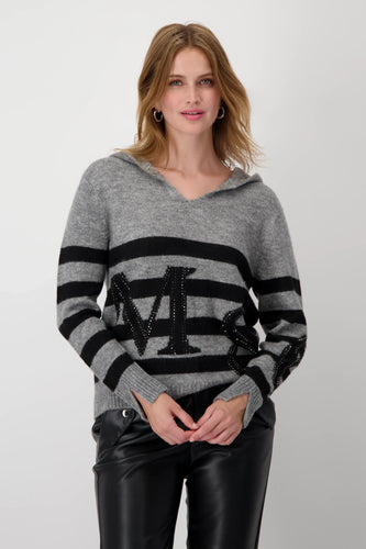 Monari Striped Hooded Sweater