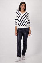 Load image into Gallery viewer, Monari Diagonal Stripe Top in White/Black
