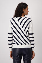 Load image into Gallery viewer, Monari Diagonal Stripe Top in White/Black
