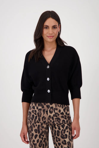 Monari Cotton Cardigan in Black