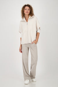 Monari Cableknit Zip Vest in Oatmilk