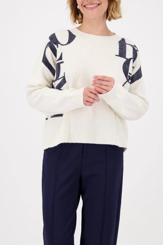 Monari Cotton Sweater with Lettering
