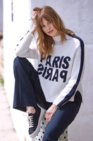 Monari Paris Sweater in White/Navy