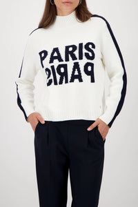 Monari Paris Sweater in White/Navy