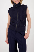 Load image into Gallery viewer, Monari Tweed Knit Vest in Navy
