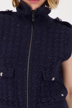 Load image into Gallery viewer, Monari Tweed Knit Vest in Navy
