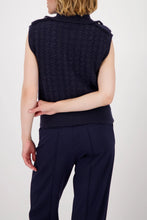Load image into Gallery viewer, Monari Tweed Knit Vest in Navy

