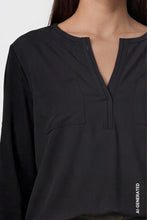 Load image into Gallery viewer, Monari Satin Front Jersey Top in Black
