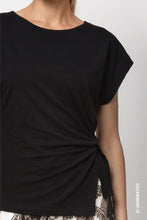 Load image into Gallery viewer, Monari Knot Detail T-Shirt in Black
