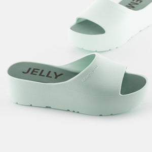 Lemon Jelly Sunny Slides in Aqua Green