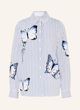 Load image into Gallery viewer, Herzen&#39;s Angelegenheit Pinstripe Butterfly Blouse in Marino Multi
