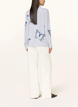 Load image into Gallery viewer, Herzen&#39;s Angelegenheit Pinstripe Butterfly Blouse in Marino Multi
