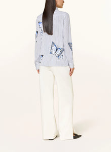 Herzen's Angelegenheit Pinstripe Butterfly Blouse in Marino Multi