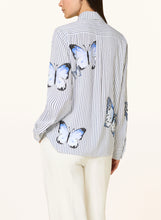 Load image into Gallery viewer, Herzen&#39;s Angelegenheit Pinstripe Butterfly Blouse in Marino Multi
