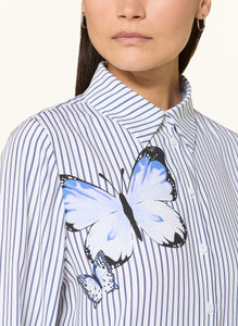 Herzen's Angelegenheit Pinstripe Butterfly Blouse in Marino Multi