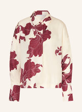 Load image into Gallery viewer, Herzen&#39;s Angelegenheit Floral Silk Twill Shirt Blouse in Cabernet Creamy
